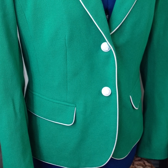 Green textured gap academy blazer - Picture 2 of 6